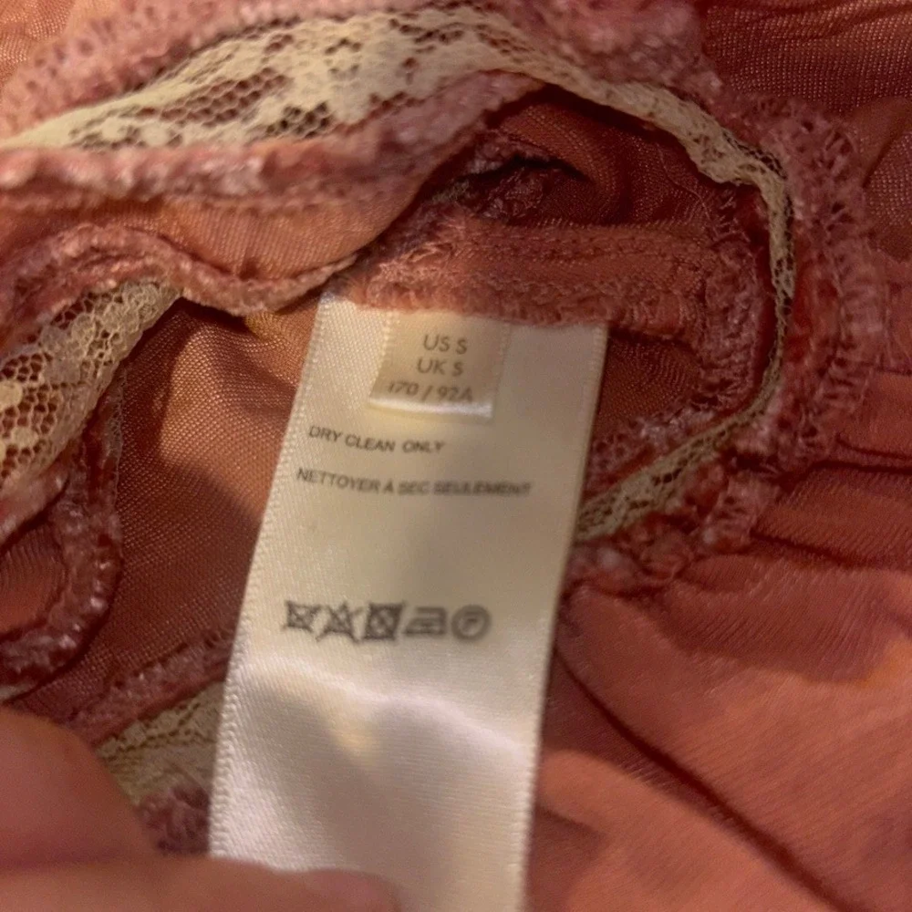 Free People Yours Truly Velvet Puff Sleeve Top Regency Empire Waist Sz S Pink